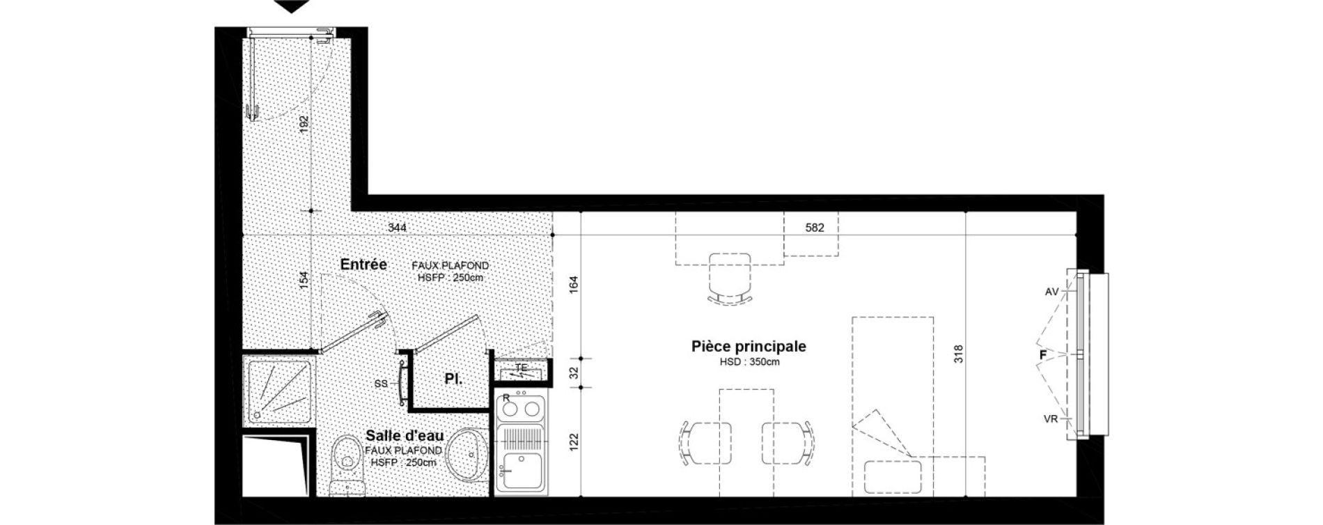 Studio meubl&eacute; de 30,76 m2 &agrave; Villeneuve-Saint-Georges Ch&acirc;teau de bellevue