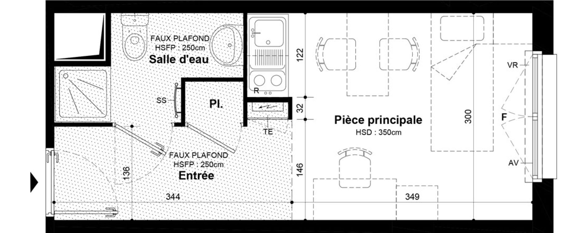 Studio meubl&eacute; de 19,75 m2 &agrave; Villeneuve-Saint-Georges Ch&acirc;teau de bellevue