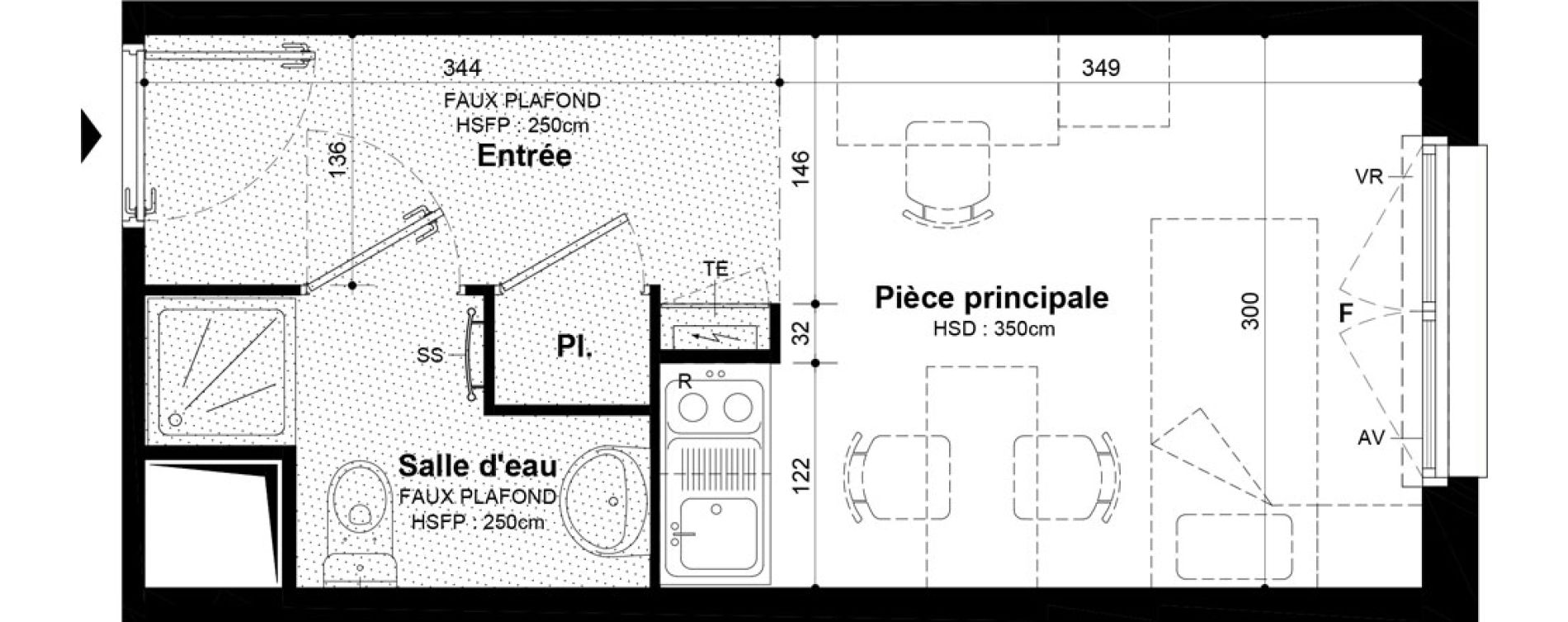 Studio meubl&eacute; de 19,75 m2 &agrave; Villeneuve-Saint-Georges Ch&acirc;teau de bellevue