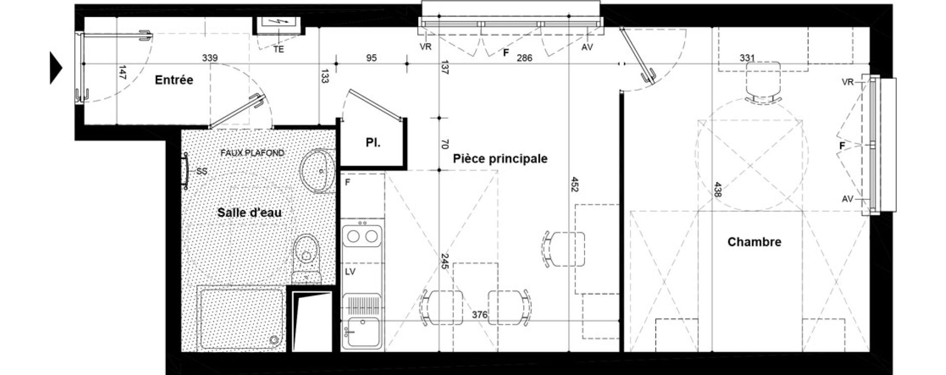 Appartement T2 meubl&eacute; de 41,44 m2 &agrave; Villeneuve-Saint-Georges Ch&acirc;teau de bellevue