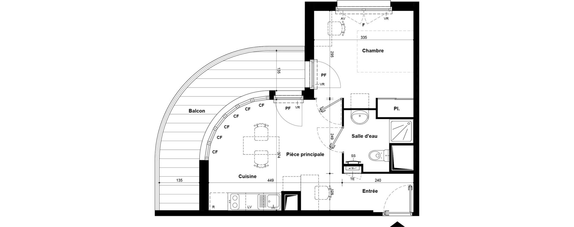 Appartement T2 meubl&eacute; de 33,29 m2 &agrave; Villeneuve-Saint-Georges Ch&acirc;teau de bellevue