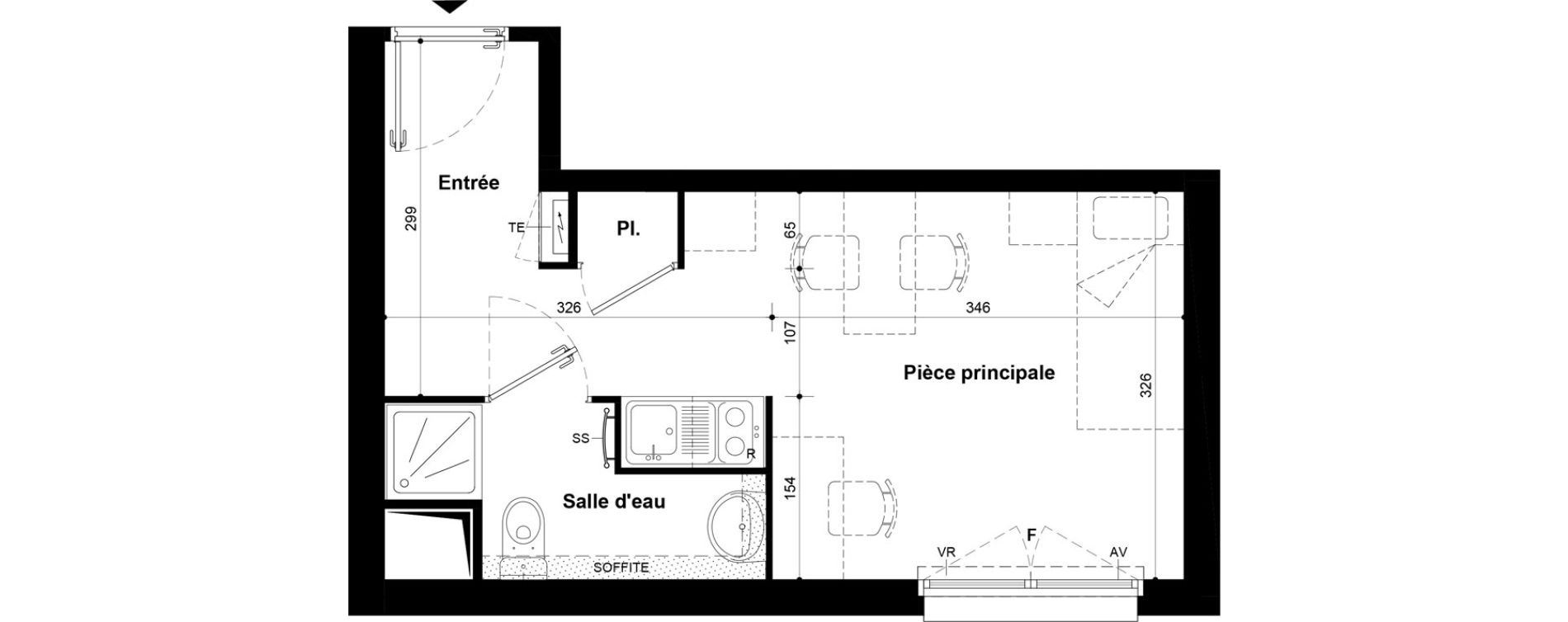 Studio meubl&eacute; de 22,59 m2 &agrave; Villeneuve-Saint-Georges Ch&acirc;teau de bellevue