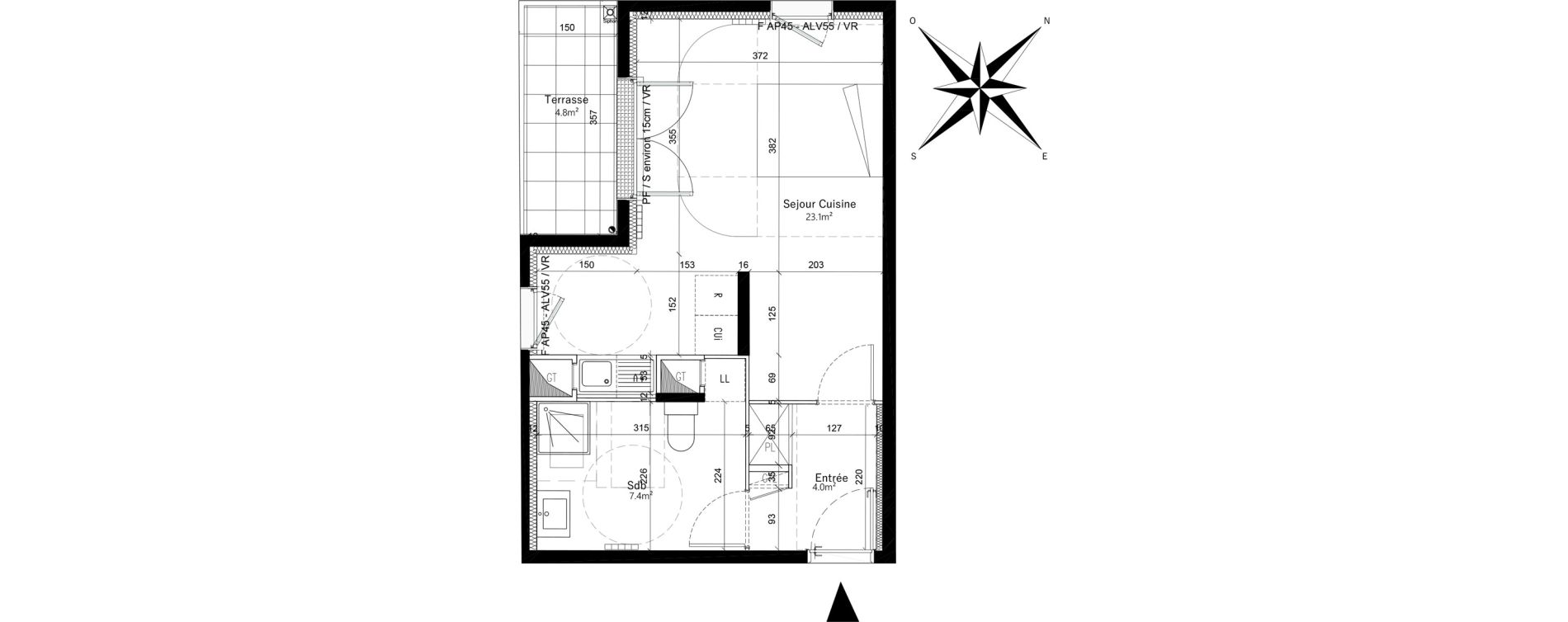 Appartement T1 de 34,50 m2 &agrave; Villeneuve-Saint-Georges Triage