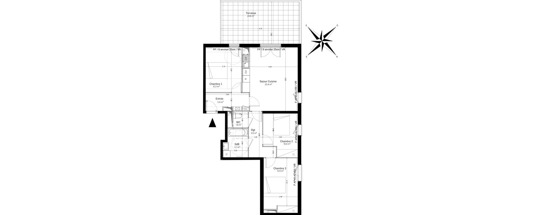 Appartement T4 de 80,20 m2 &agrave; Villeneuve-Saint-Georges Triage