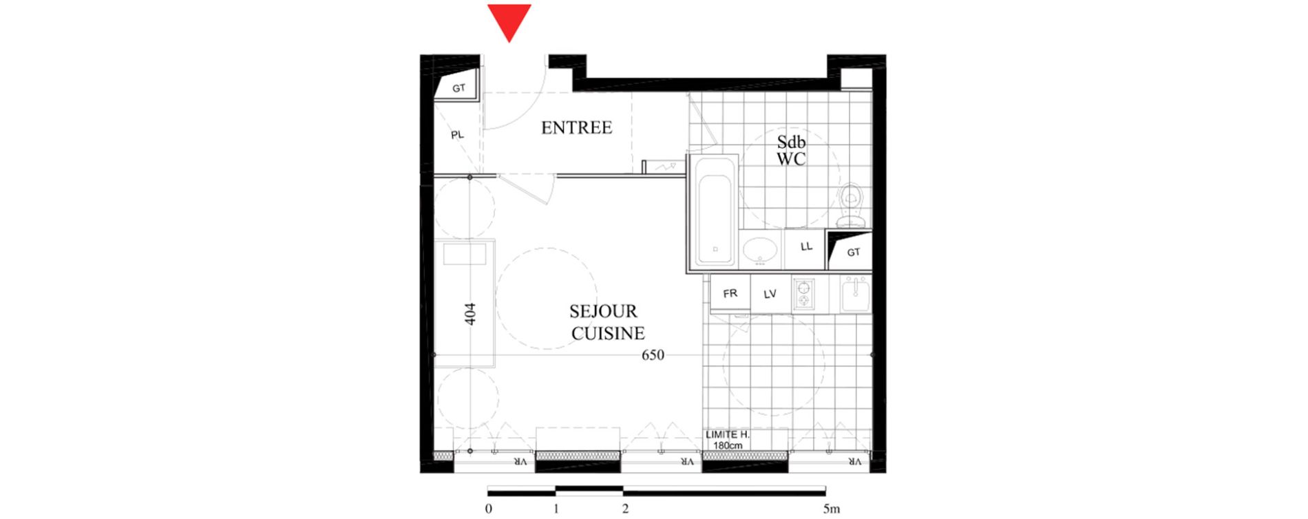 Appartement T1 de 32,90 m2 &agrave; Villiers-Sur-Marne Les boutareines