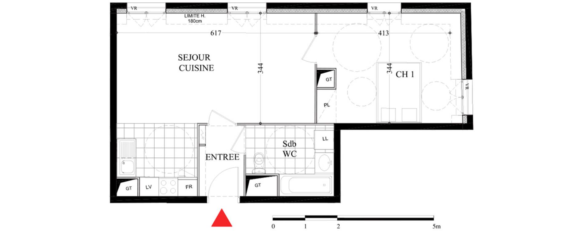 Appartement T2 de 46,85 m2 &agrave; Villiers-Sur-Marne Les boutareines