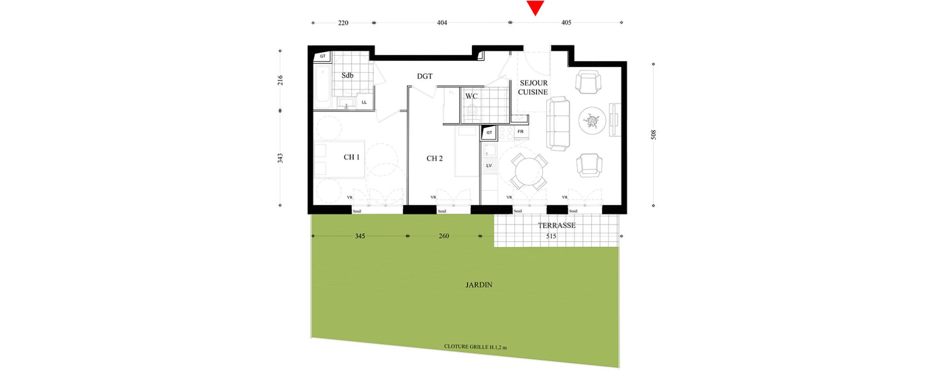 Appartement T3 de 59,28 m2 &agrave; Villiers-Sur-Marne Les boutareines