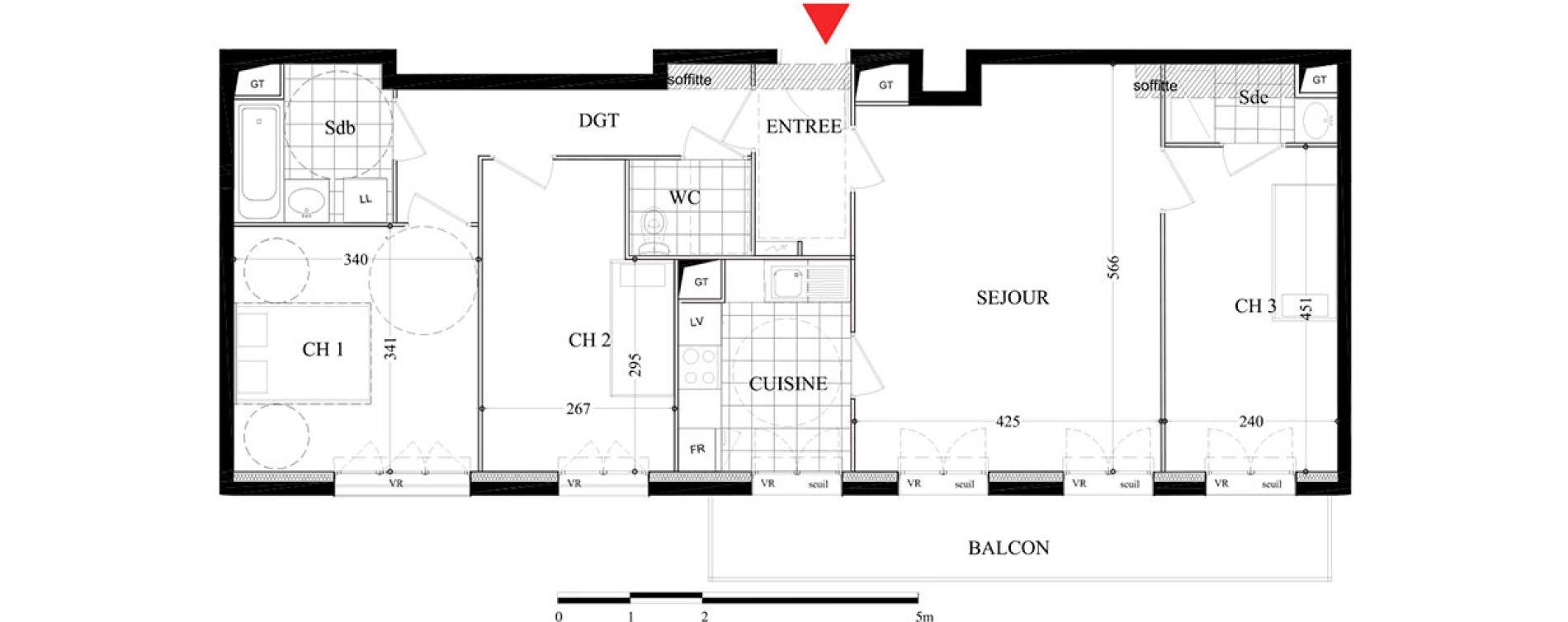 Appartement T4 de 81,31 m2 &agrave; Villiers-Sur-Marne Les boutareines
