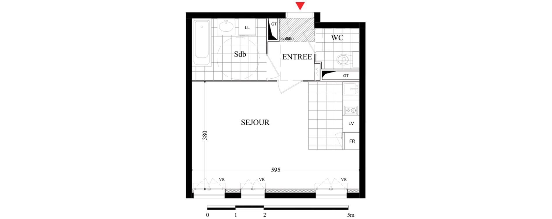 Appartement T1 de 33,93 m2 &agrave; Villiers-Sur-Marne Les boutareines