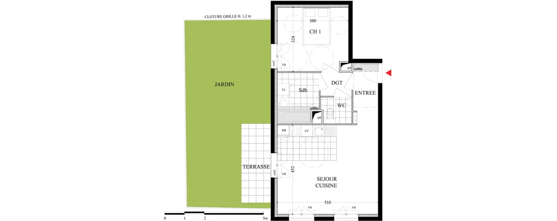 Appartement T2 de 47,58 m2 &agrave; Villiers-Sur-Marne Les boutareines