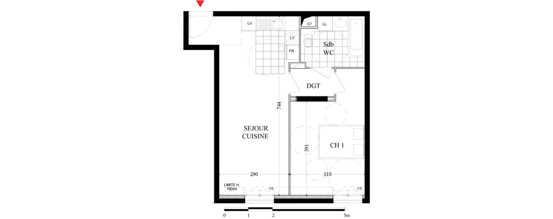 Appartement T2 de 43,91 m2 &agrave; Villiers-Sur-Marne Les boutareines