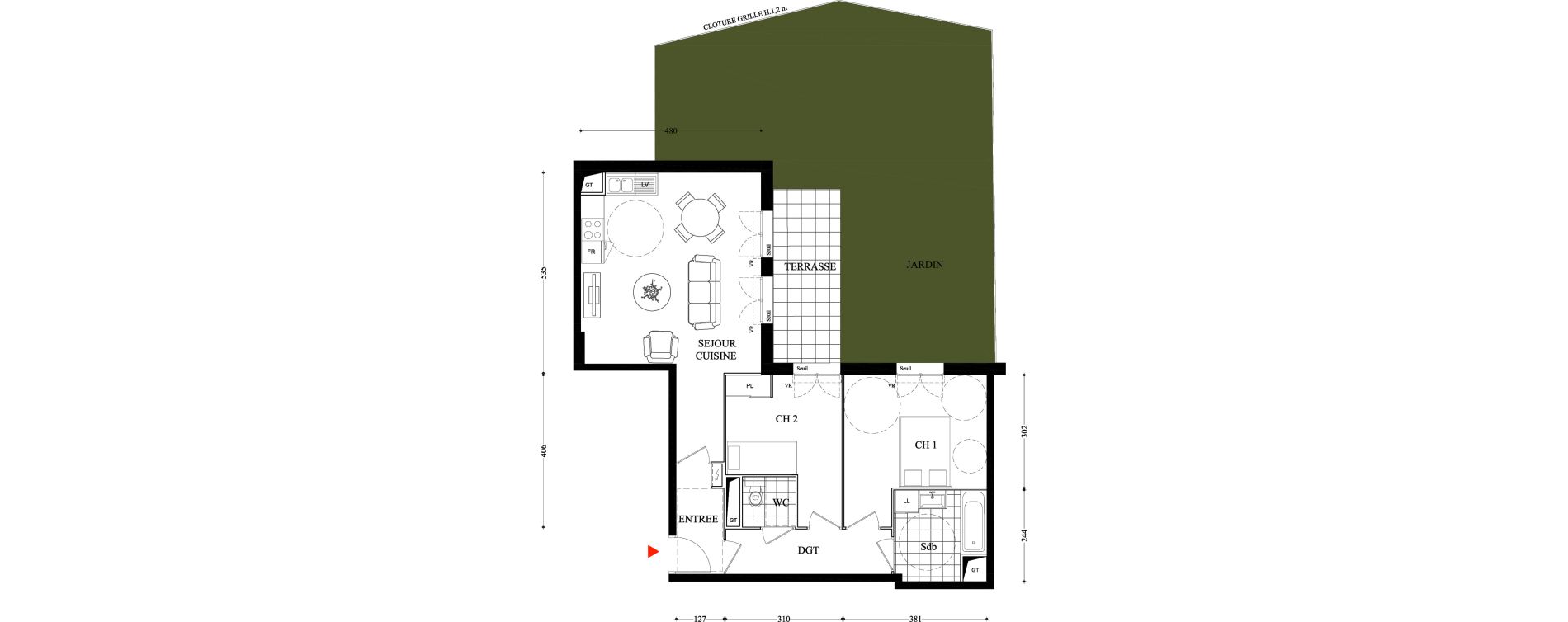 Appartement T3 de 66,30 m2 &agrave; Villiers-Sur-Marne Les boutareines