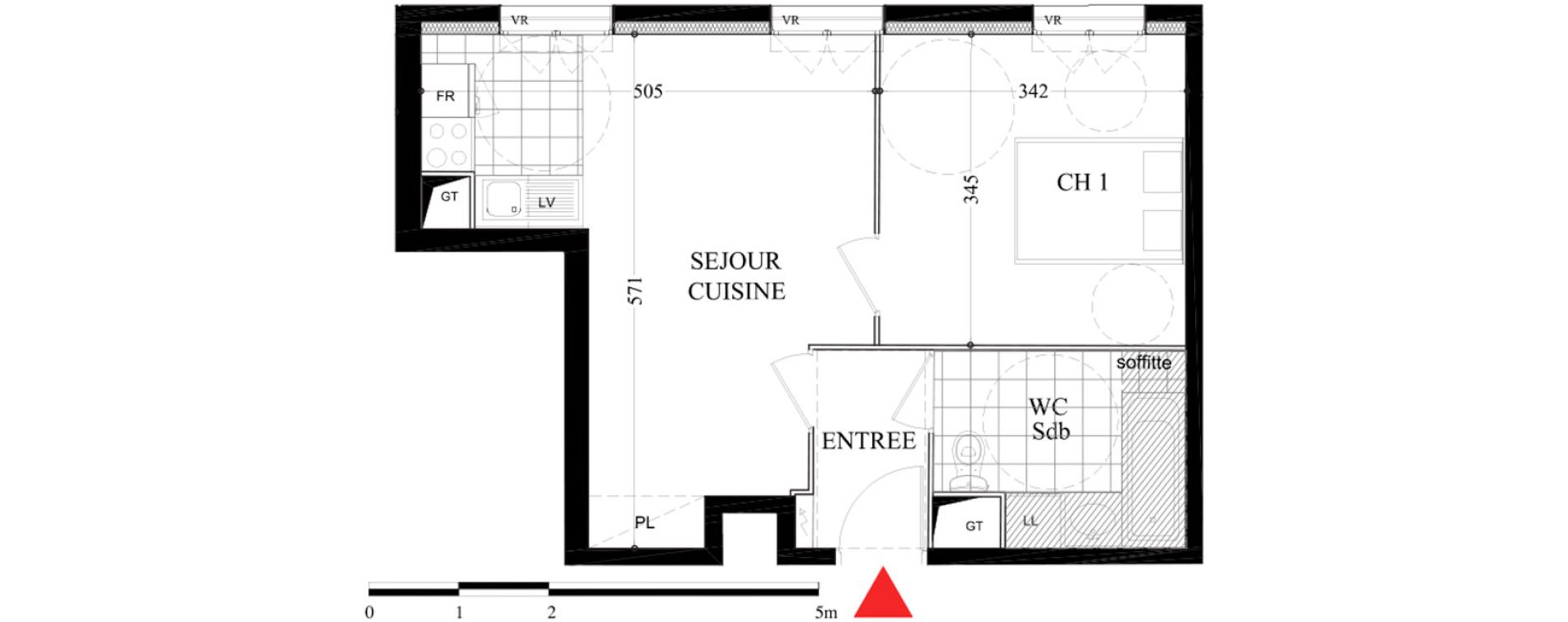 Appartement T2 de 39,72 m2 &agrave; Villiers-Sur-Marne Les boutareines