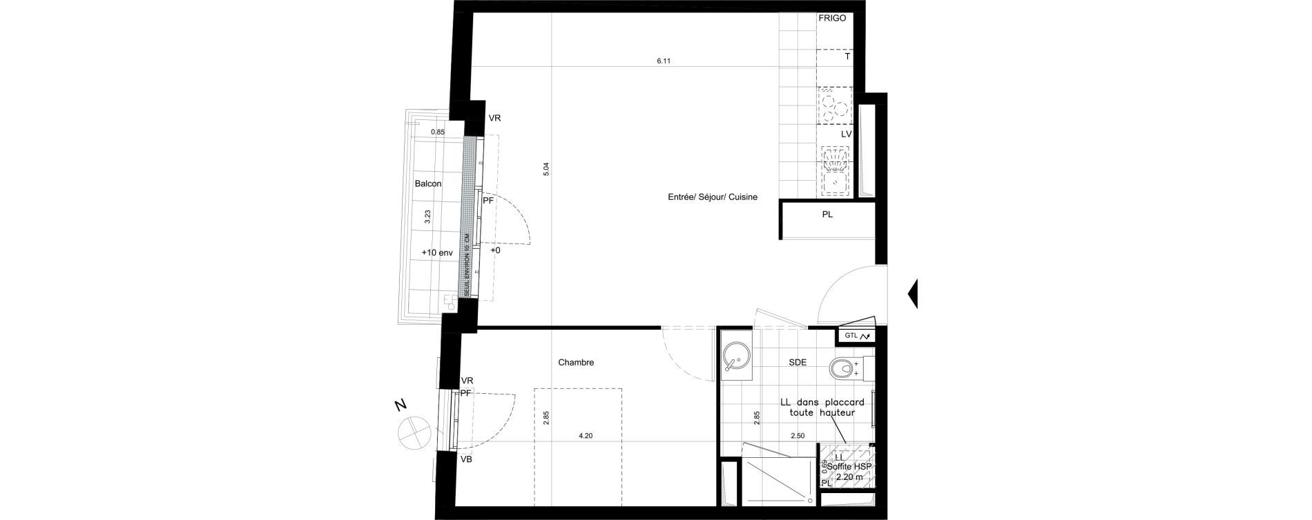 Appartement T2 de 49,10 m2 &agrave; Villiers-Sur-Marne Le centre ville