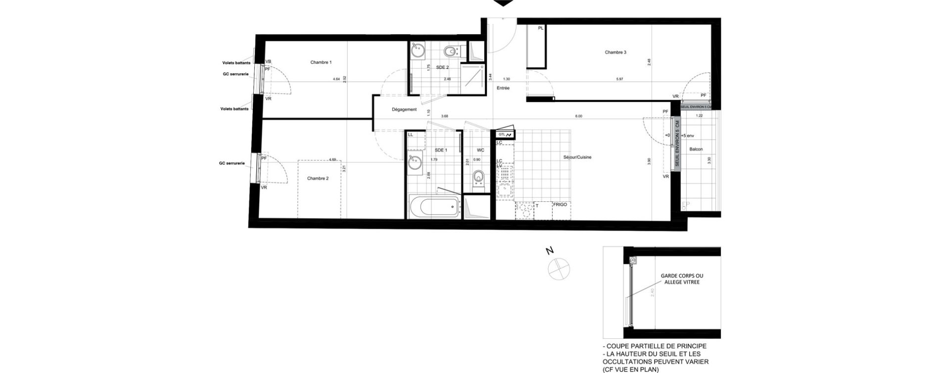 Appartement T4 de 80,60 m2 &agrave; Villiers-Sur-Marne Le centre ville