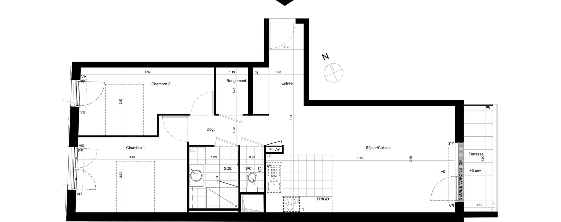 Appartement T3 de 66,50 m2 &agrave; Villiers-Sur-Marne Le centre ville