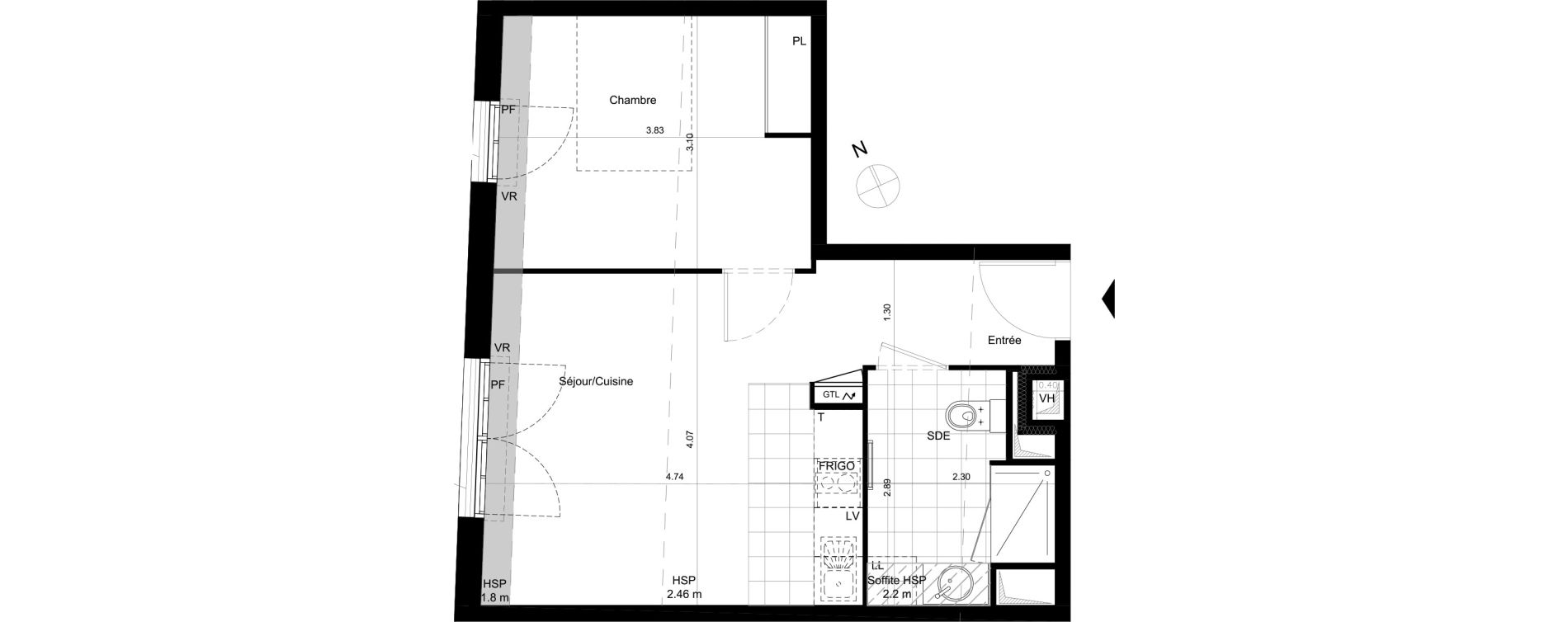 Appartement T2 de 36,40 m2 &agrave; Villiers-Sur-Marne Le centre ville