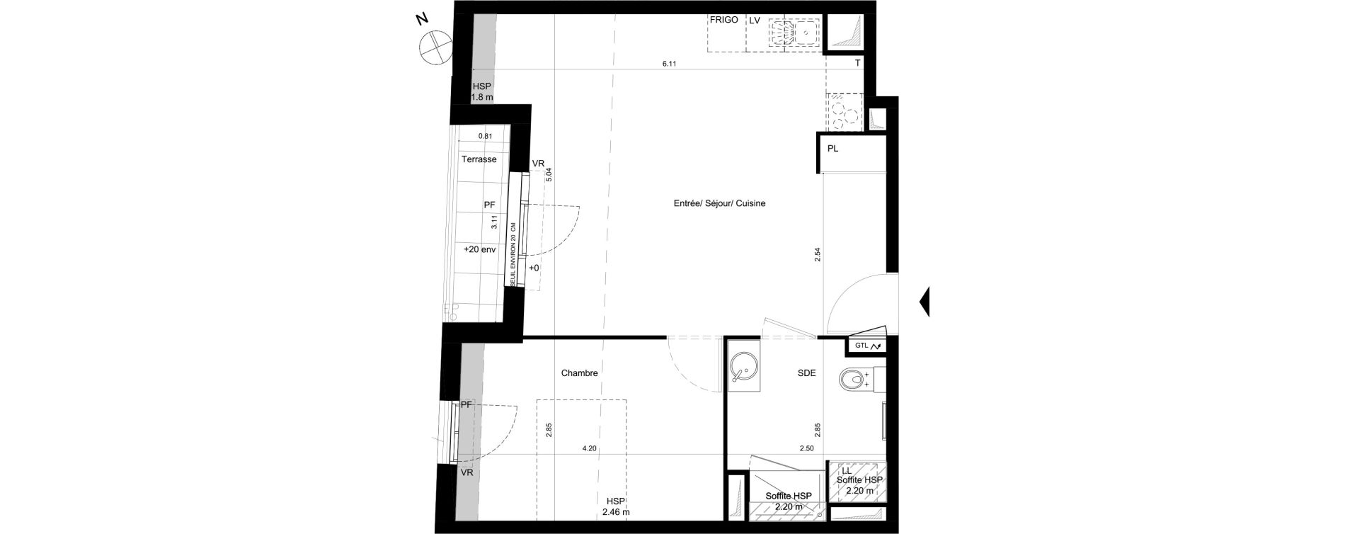 Appartement T2 de 45,10 m2 &agrave; Villiers-Sur-Marne Le centre ville