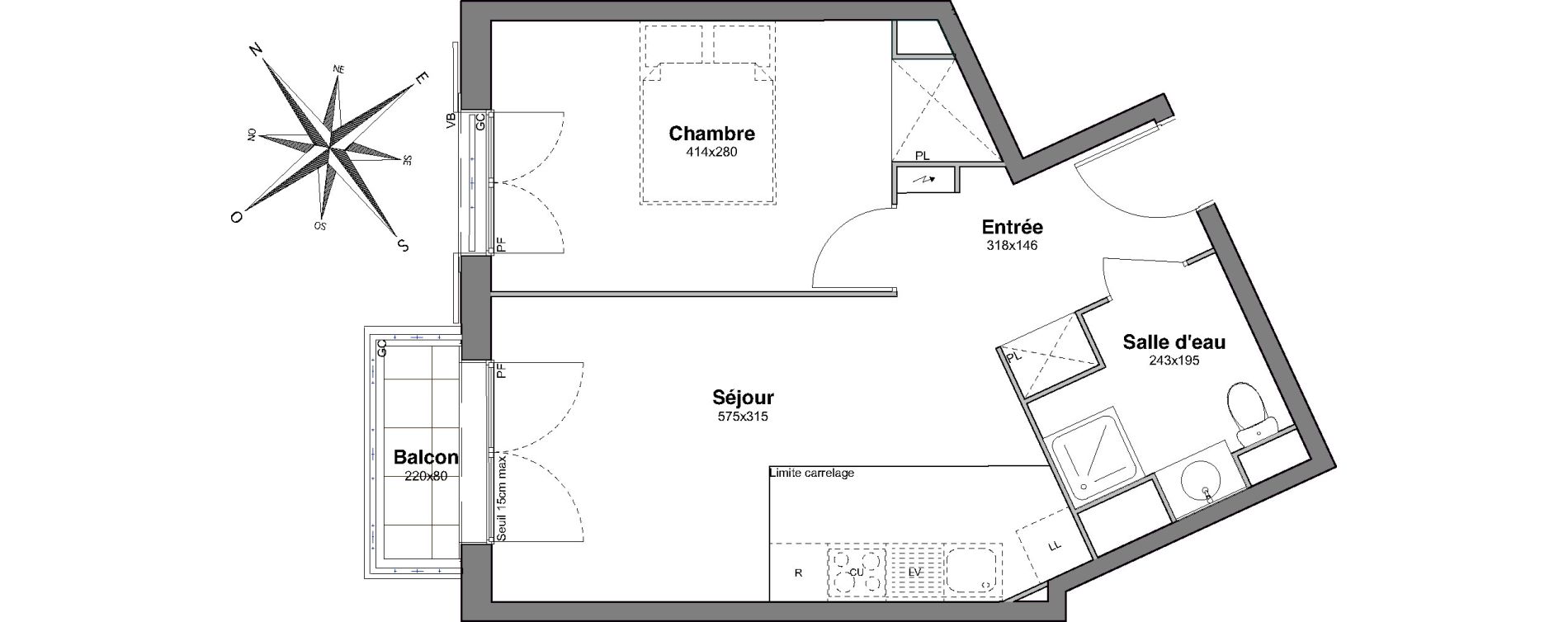 Appartement T2 de 39,87 m2 &agrave; Villiers-Sur-Marne Le centre ville
