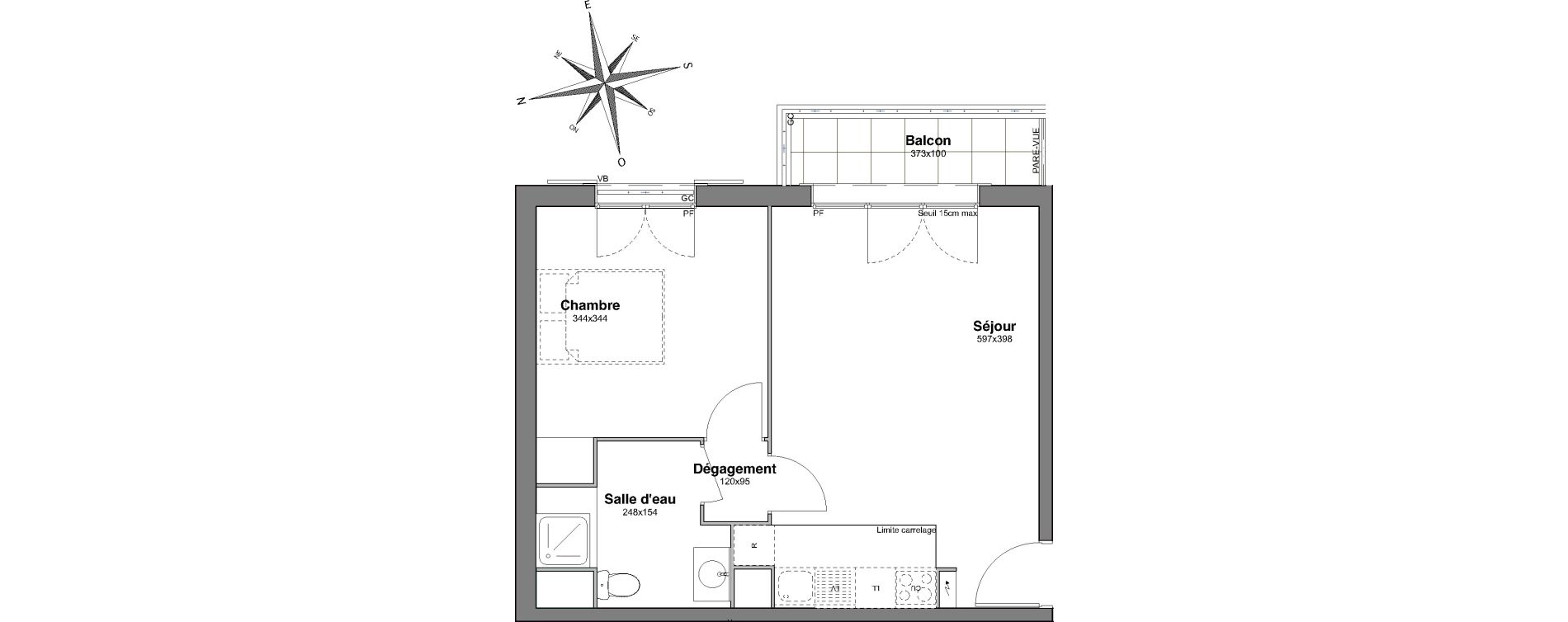 Appartement T2 de 43,00 m2 &agrave; Villiers-Sur-Marne Le centre ville