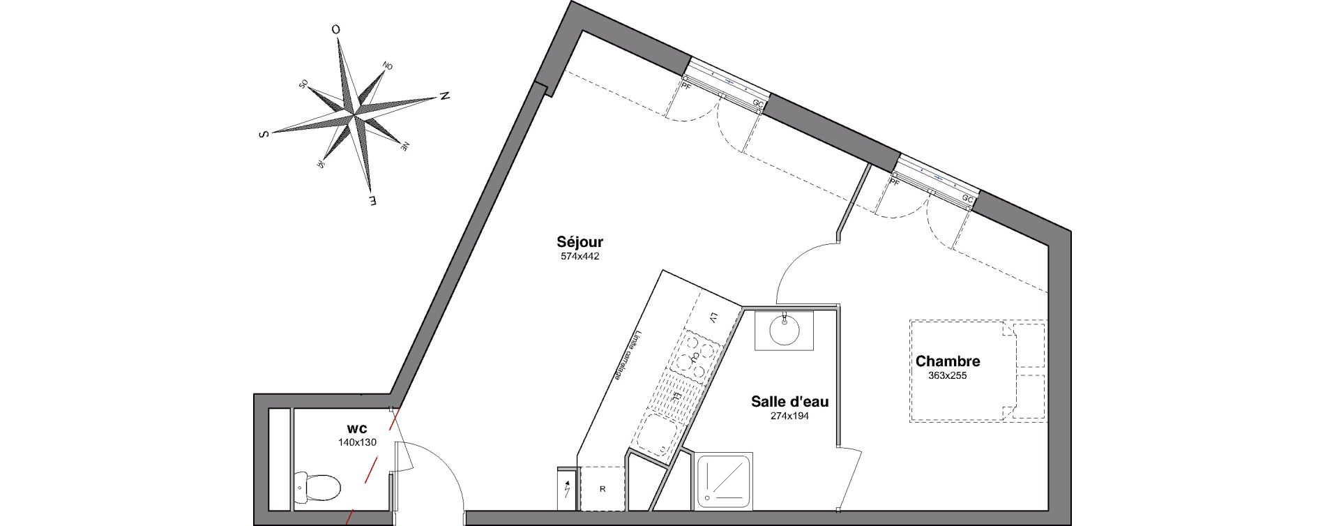 Appartement T2 de 40,57 m2 &agrave; Villiers-Sur-Marne Le centre ville