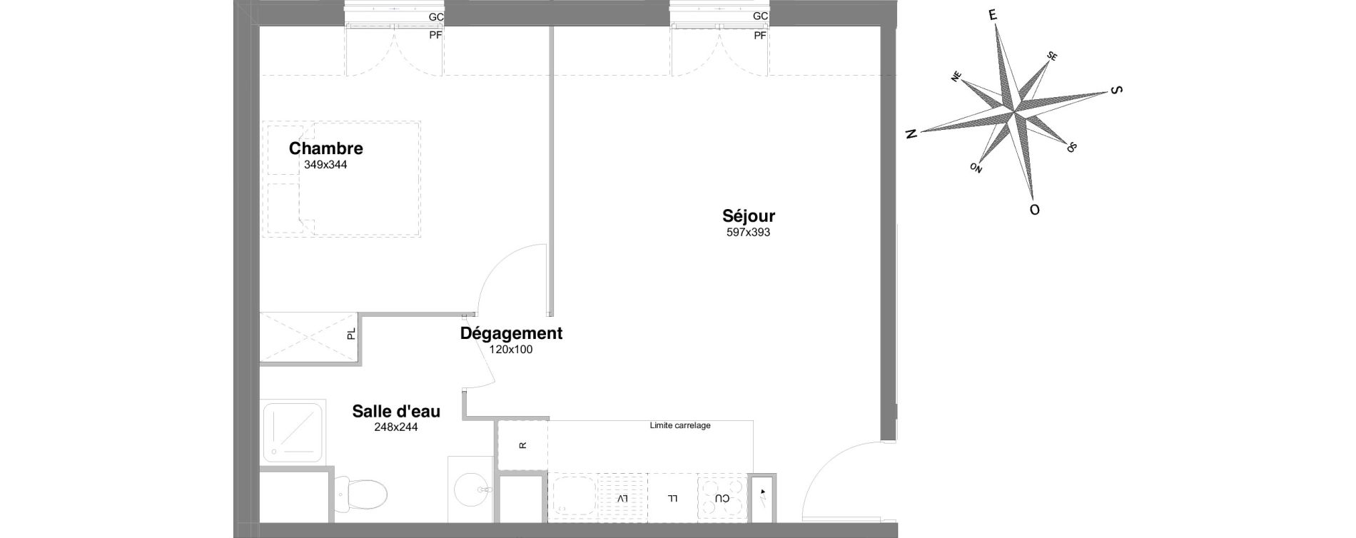 Appartement T2 de 39,97 m2 &agrave; Villiers-Sur-Marne Le centre ville