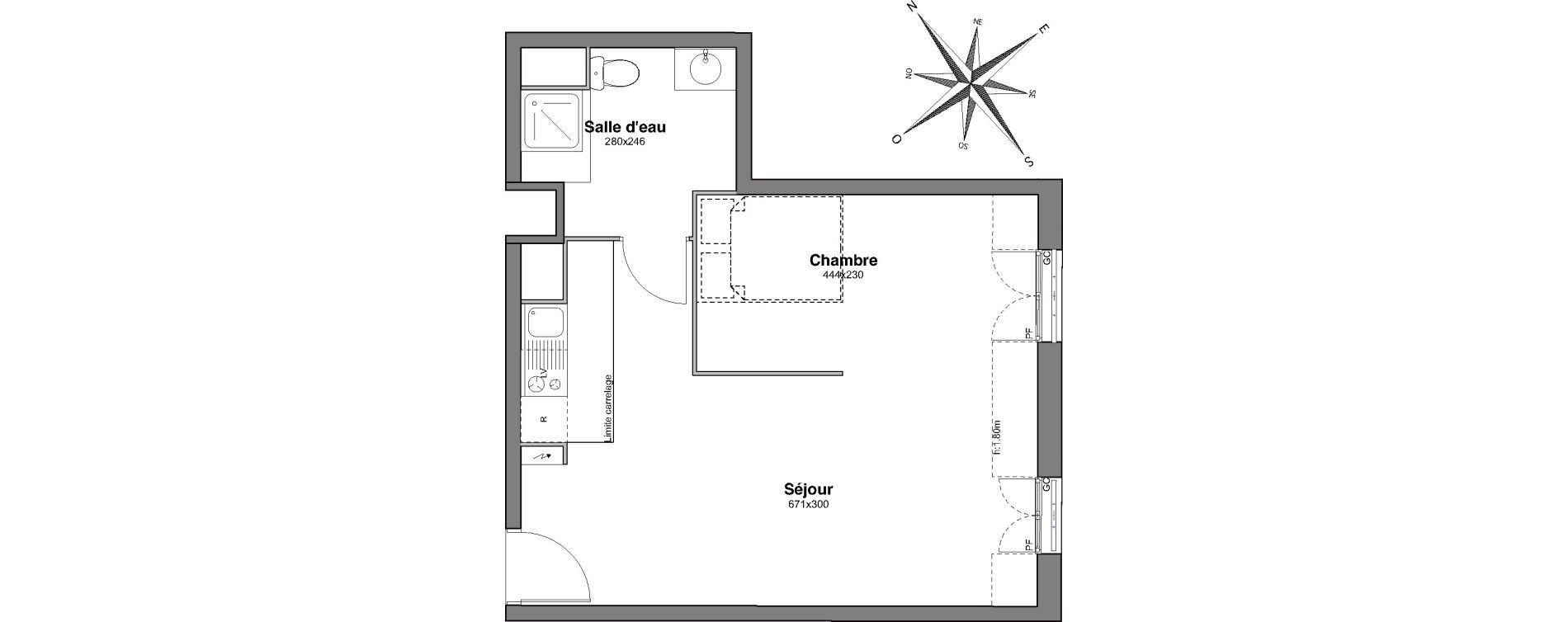 Appartement T1 de 37,46 m2 &agrave; Villiers-Sur-Marne Le centre ville