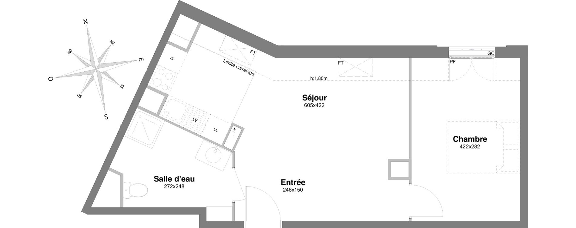 Appartement T2 de 38,16 m2 &agrave; Villiers-Sur-Marne Le centre ville