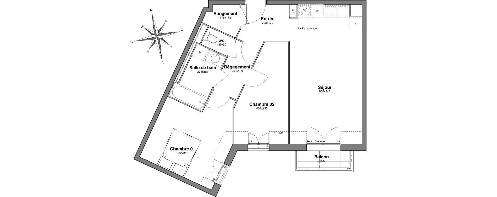 Appartement T3 de 56,65 m2 &agrave; Villiers-Sur-Marne Le centre ville