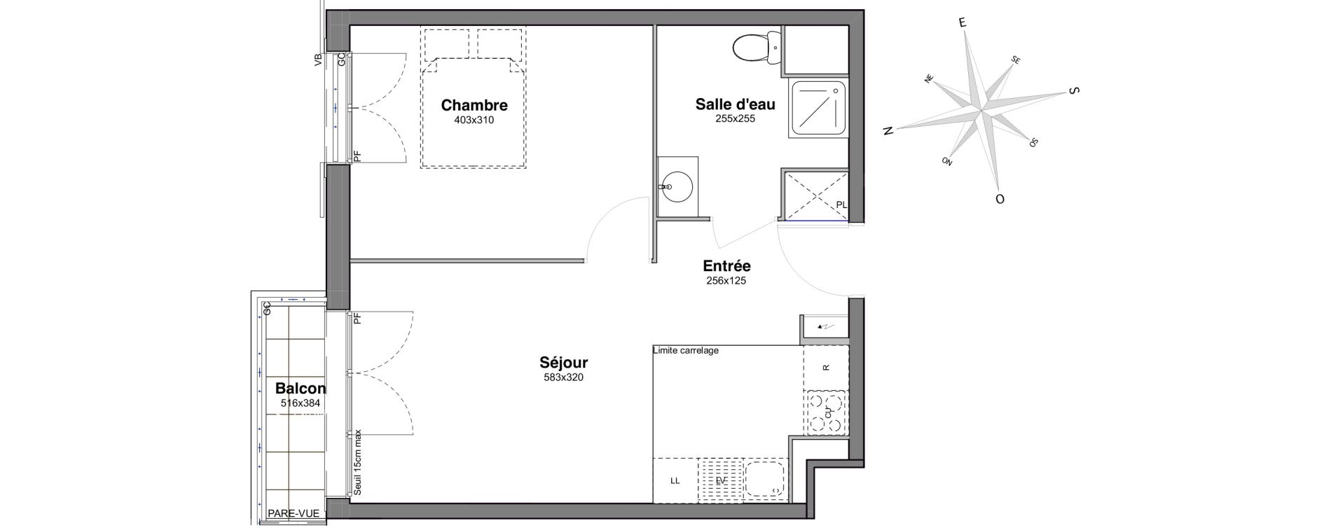 Appartement T2 de 40,20 m2 &agrave; Villiers-Sur-Marne Le centre ville