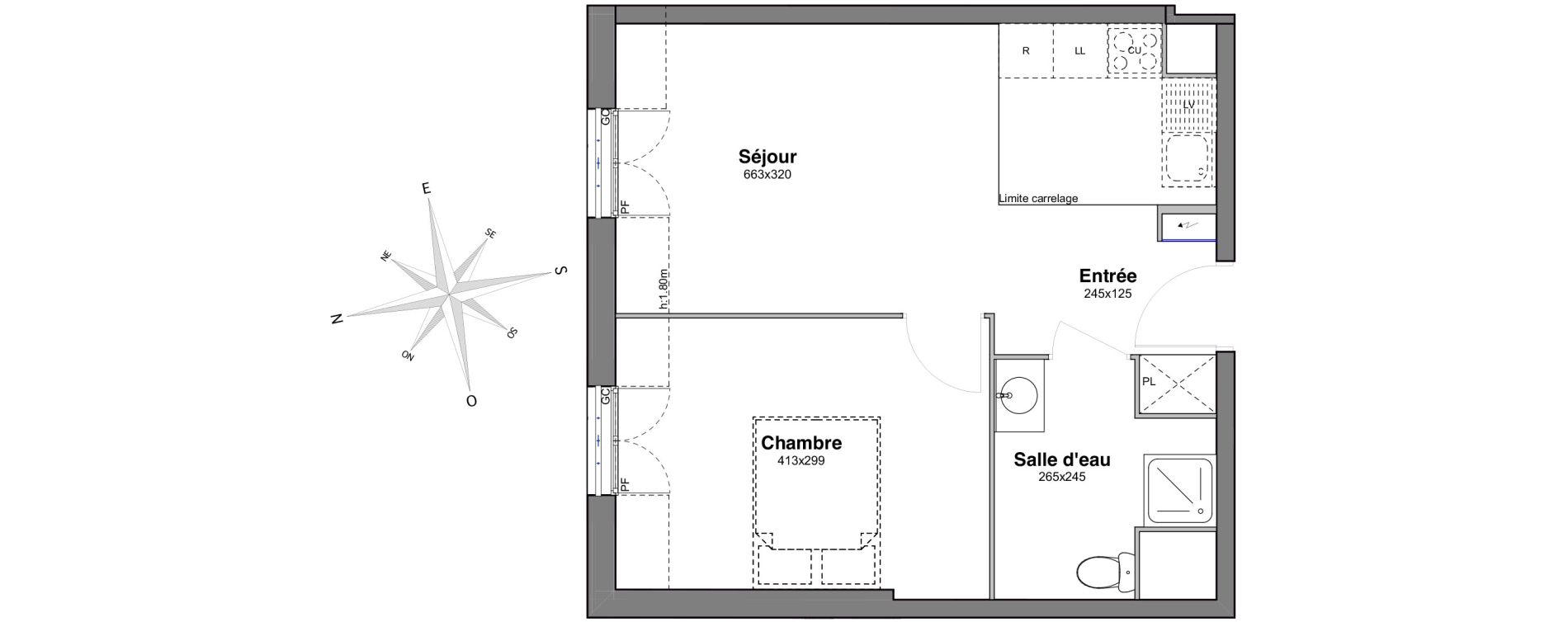 Appartement T2 de 37,76 m2 &agrave; Villiers-Sur-Marne Le centre ville