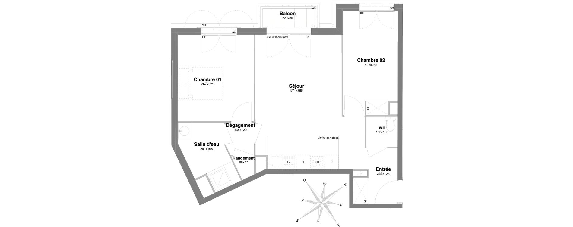 Appartement T3 de 57,60 m2 &agrave; Villiers-Sur-Marne Le centre ville