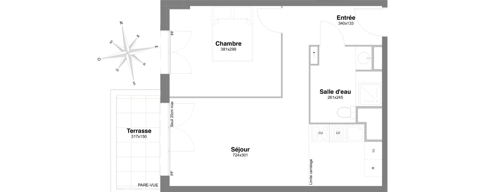 Appartement T2 de 42,74 m2 &agrave; Villiers-Sur-Marne Le centre ville