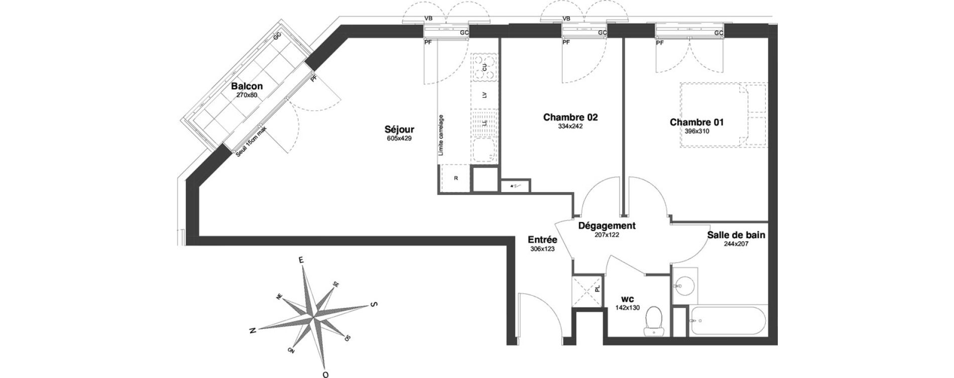 Appartement T3 de 57,20 m2 &agrave; Villiers-Sur-Marne Le centre ville