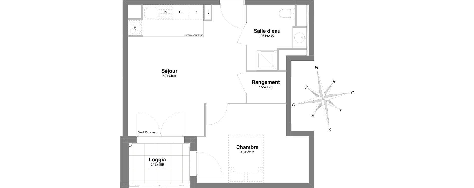 Appartement T2 de 40,61 m2 &agrave; Villiers-Sur-Marne Le centre ville