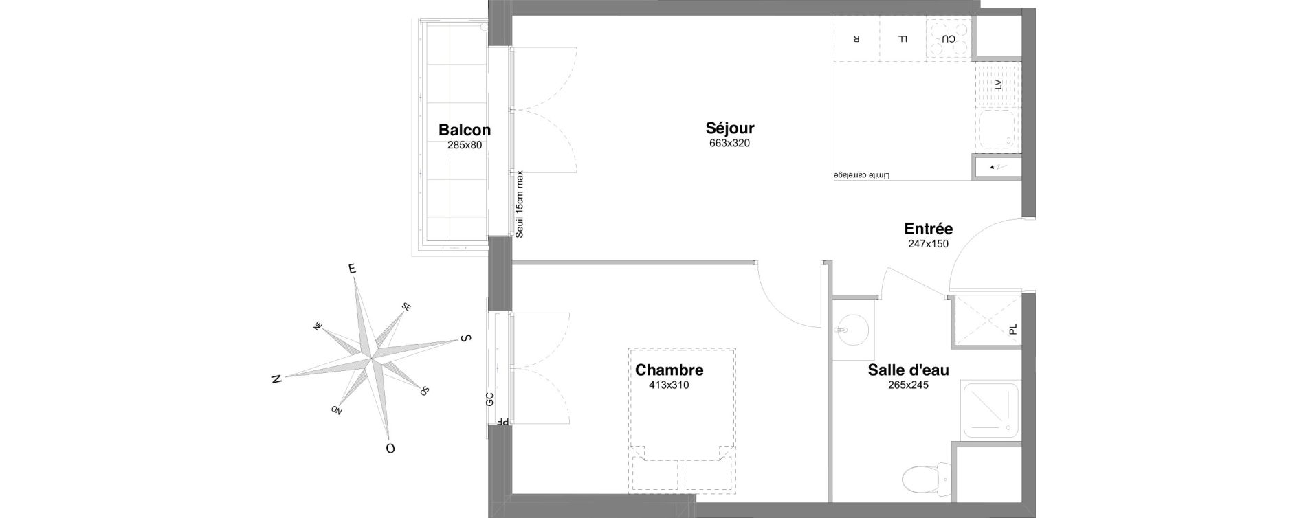 Appartement T2 de 40,24 m2 &agrave; Villiers-Sur-Marne Le centre ville
