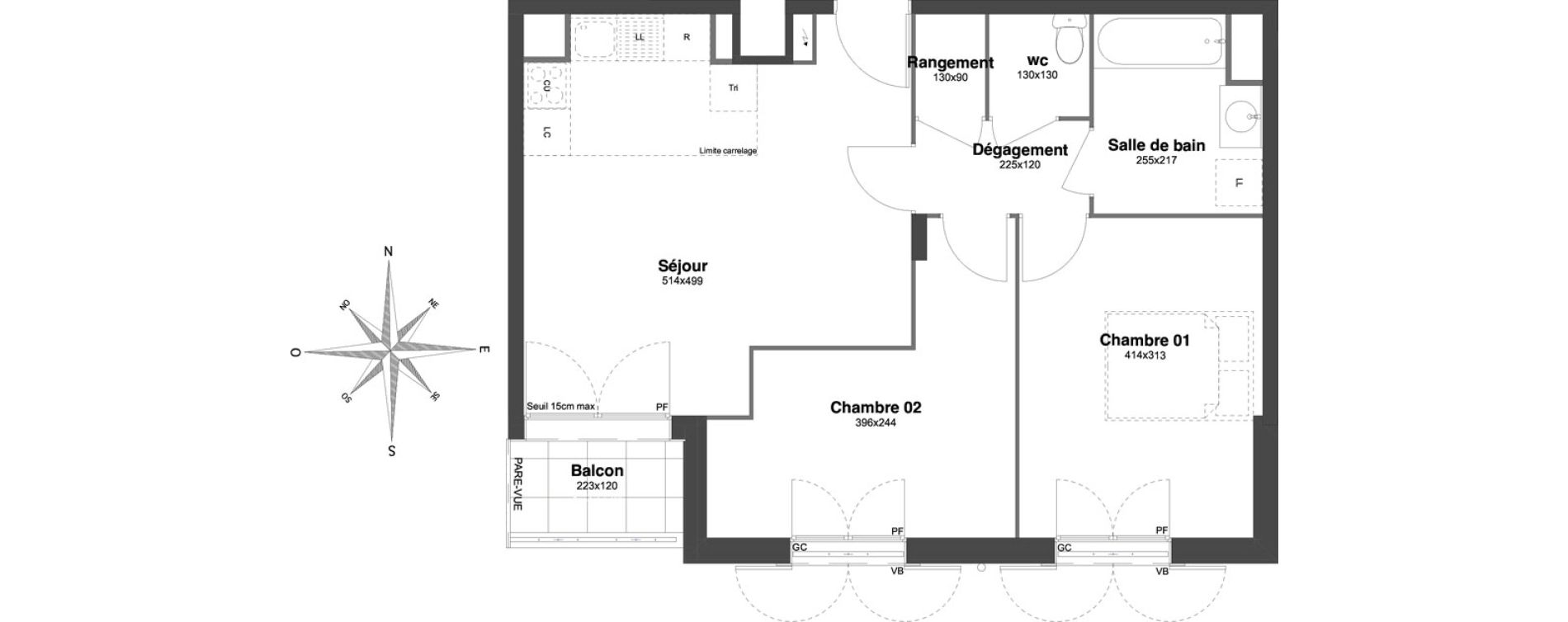 Appartement T3 de 57,47 m2 &agrave; Villiers-Sur-Marne Le centre ville
