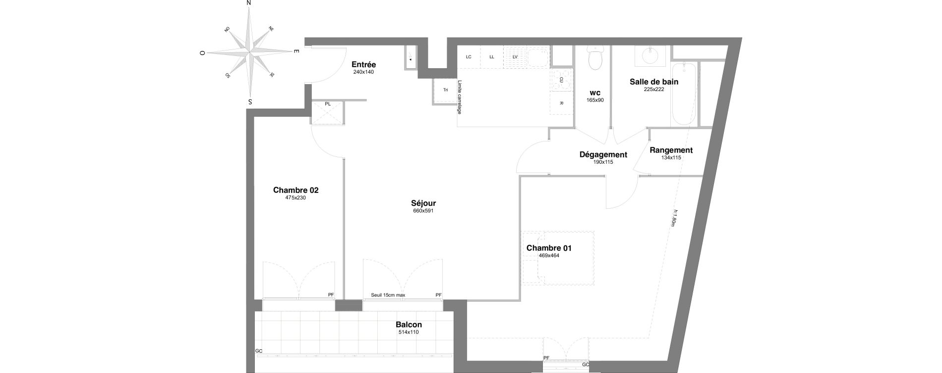 Appartement T3 de 72,52 m2 &agrave; Villiers-Sur-Marne Le centre ville