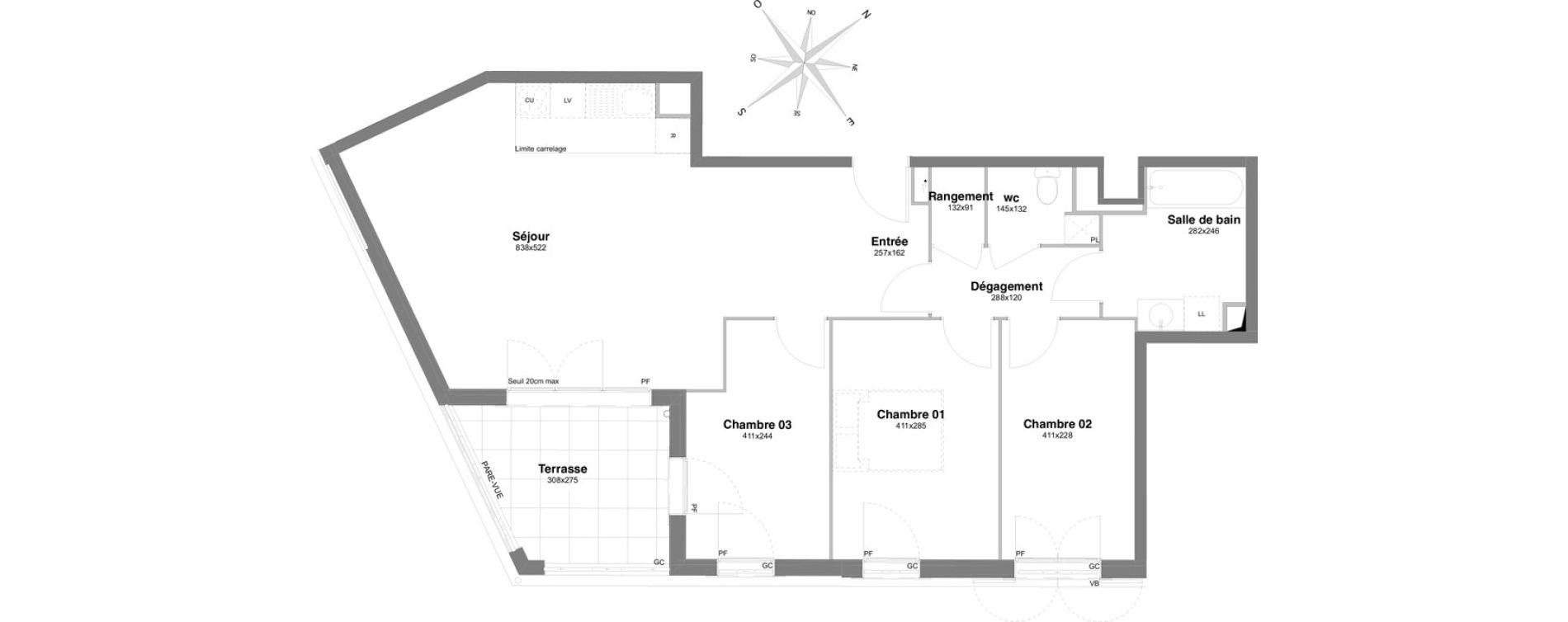 Appartement T4 de 80,31 m2 &agrave; Villiers-Sur-Marne Le centre ville