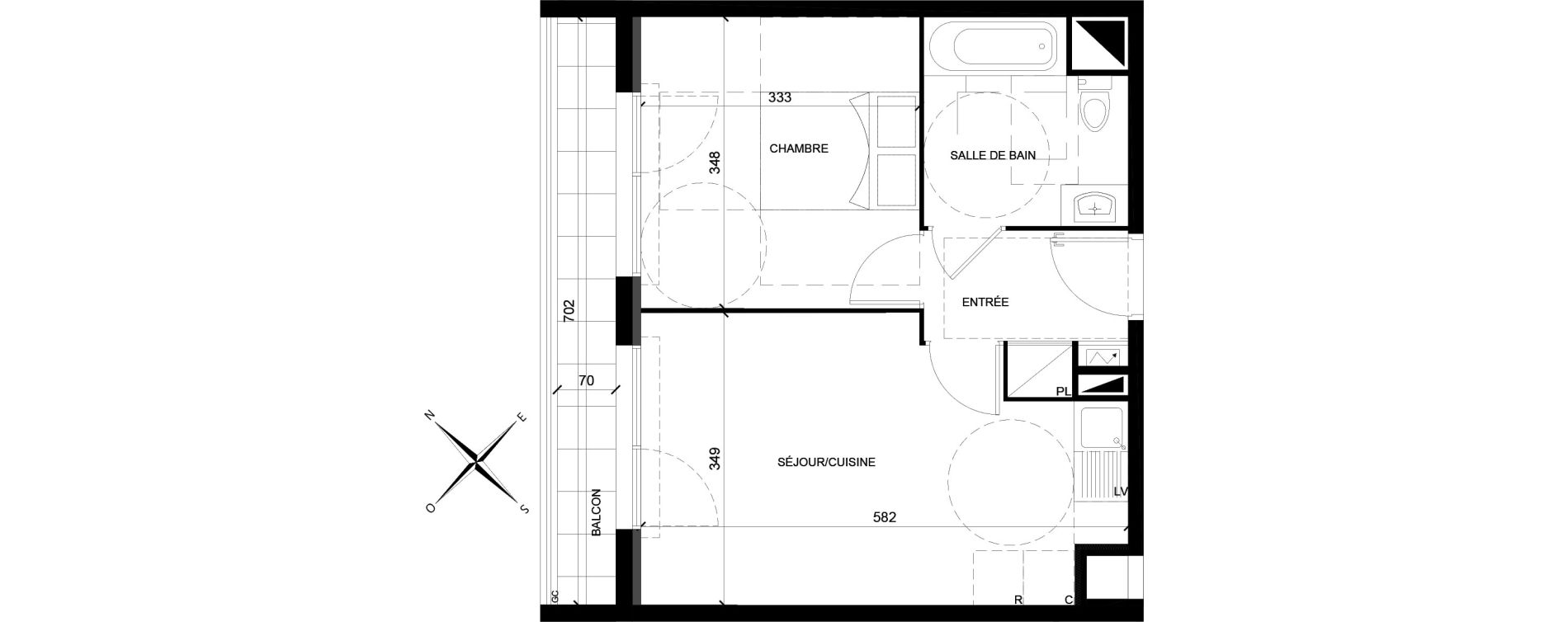 Appartement T2 de 38,79 m2 &agrave; Villiers-Sur-Marne Les ponceaux