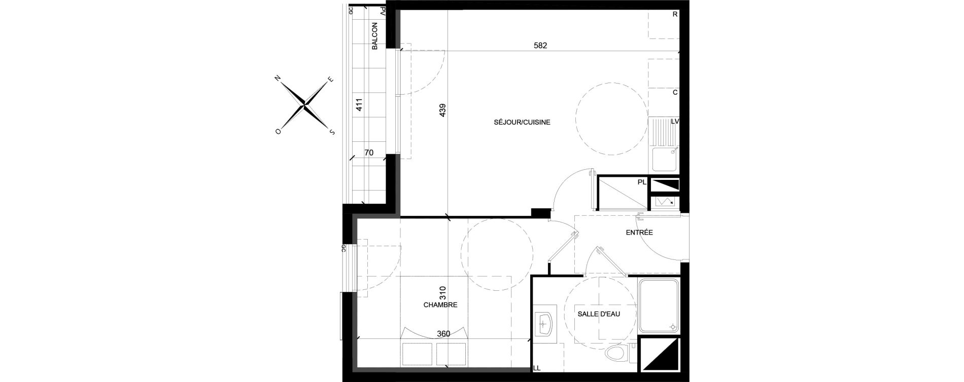 Appartement T2 de 44,42 m2 &agrave; Villiers-Sur-Marne Les ponceaux