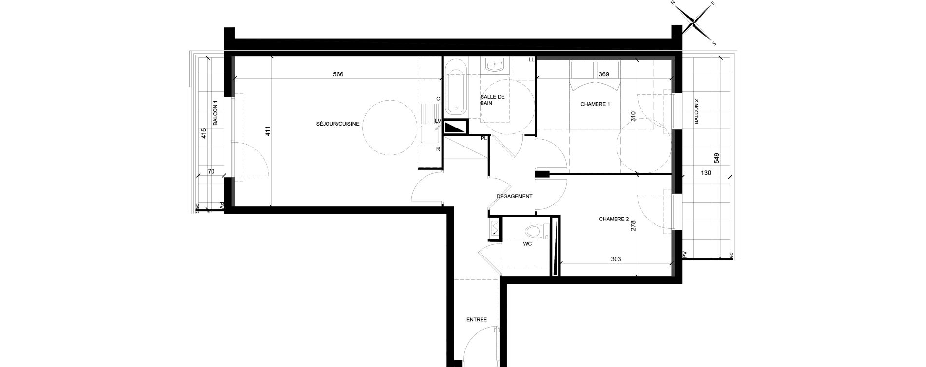 Appartement T3 de 61,00 m2 &agrave; Villiers-Sur-Marne Les ponceaux