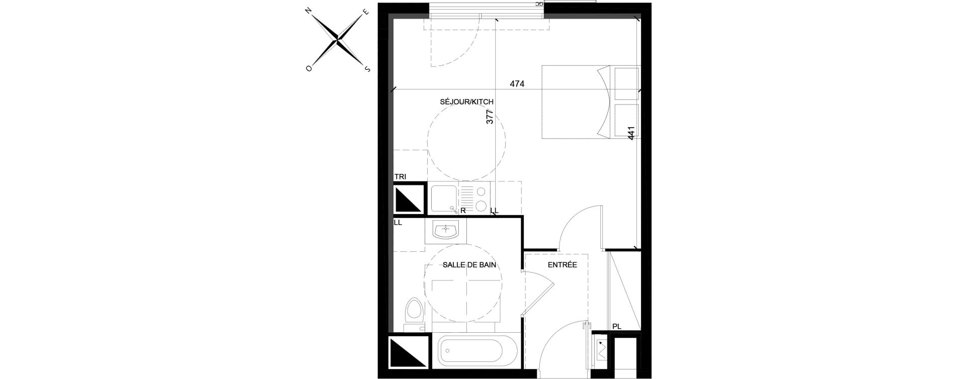 Studio de 29,84 m2 &agrave; Villiers-Sur-Marne Les ponceaux