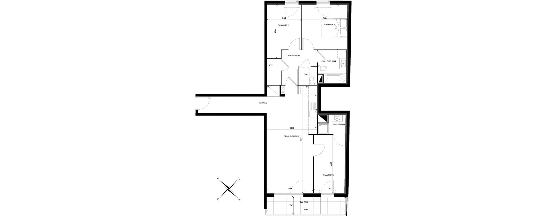 Appartement T4 de 82,64 m2 &agrave; Villiers-Sur-Marne Les ponceaux