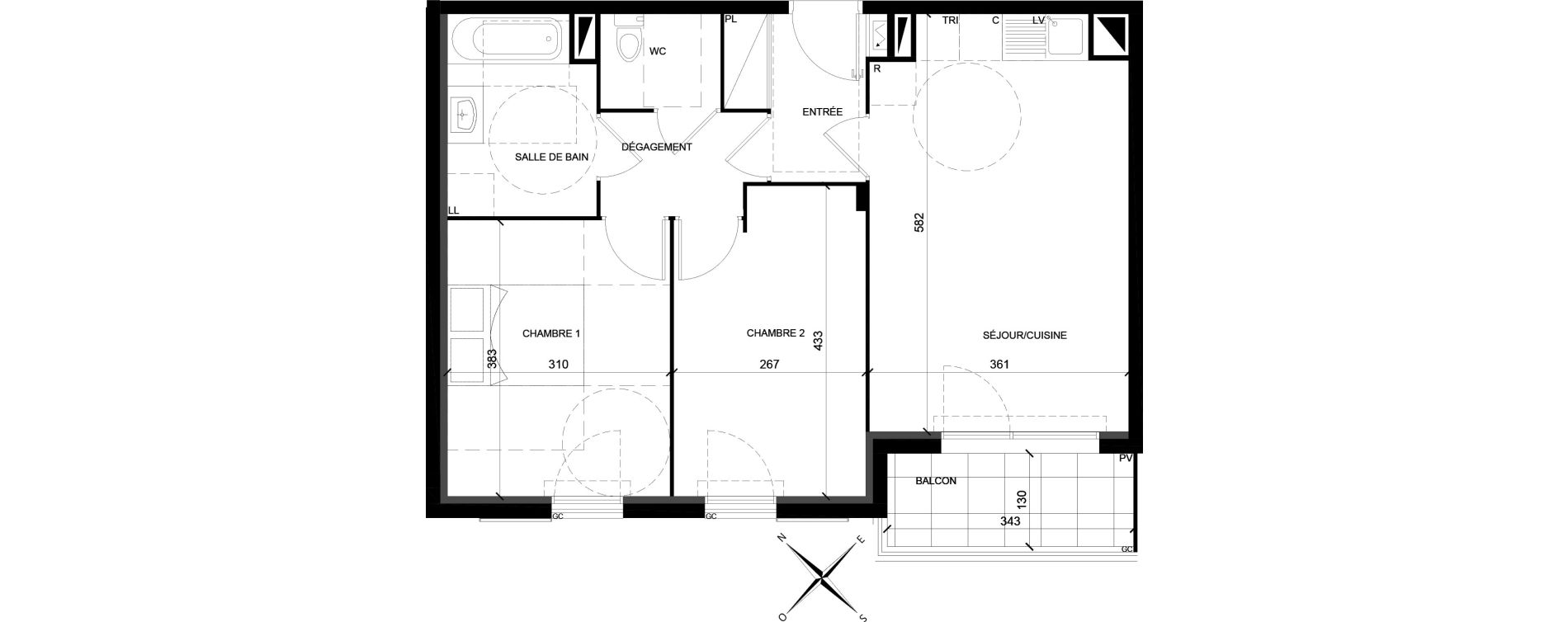 Appartement T3 de 58,16 m2 &agrave; Villiers-Sur-Marne Les ponceaux
