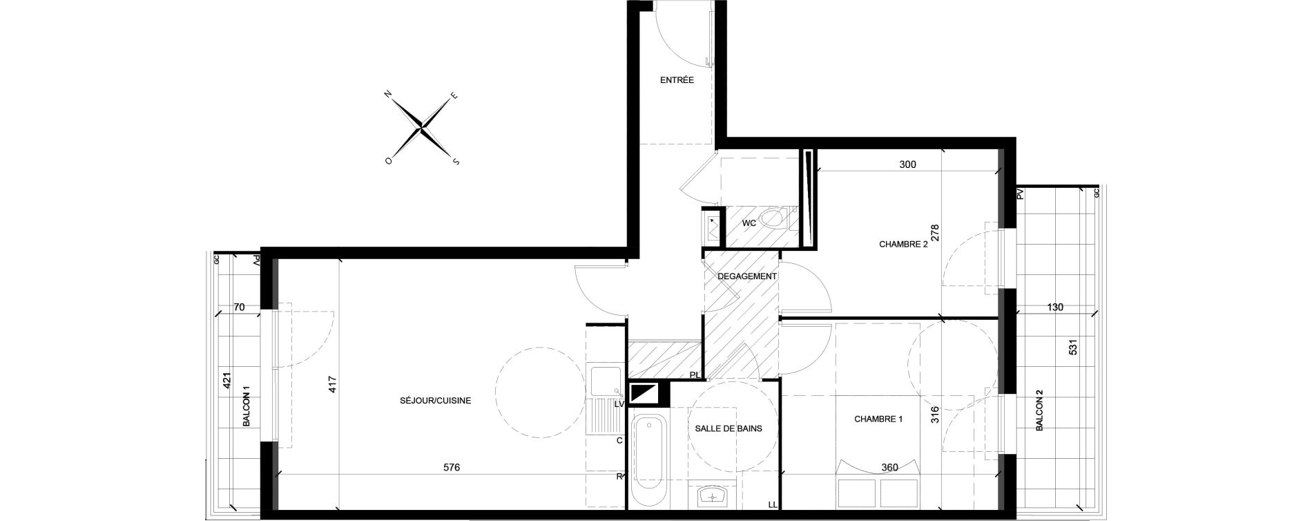 Appartement T3 de 61,52 m2 &agrave; Villiers-Sur-Marne Les ponceaux