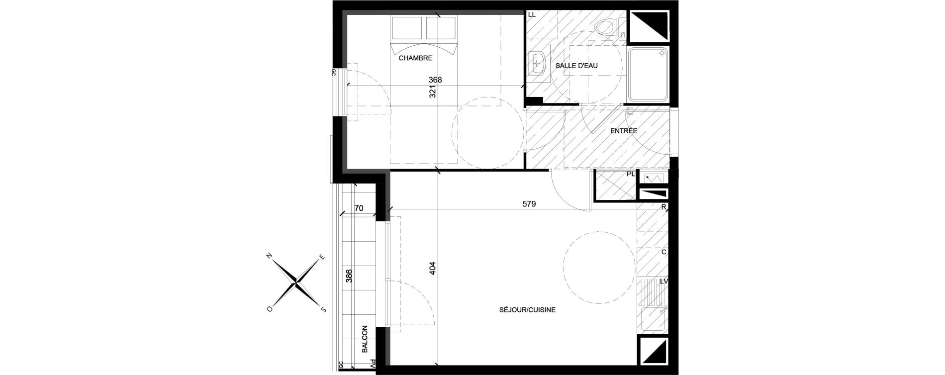 Appartement T2 de 43,36 m2 &agrave; Villiers-Sur-Marne Les ponceaux