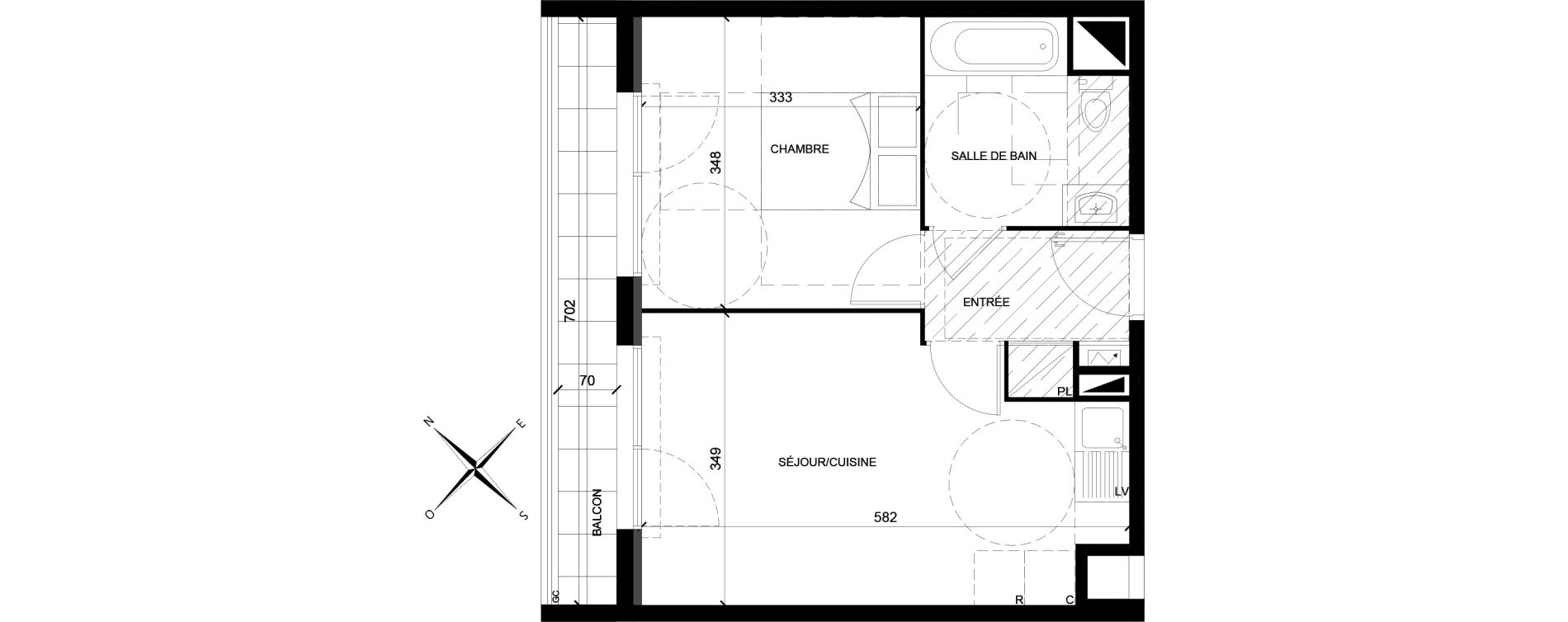 Appartement T2 de 38,79 m2 &agrave; Villiers-Sur-Marne Les ponceaux