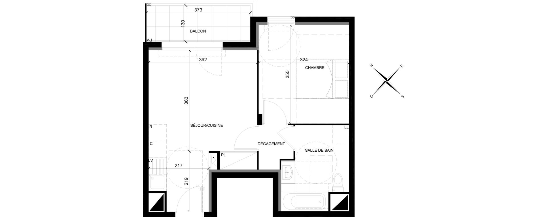Appartement T2 de 38,73 m2 &agrave; Villiers-Sur-Marne Les ponceaux