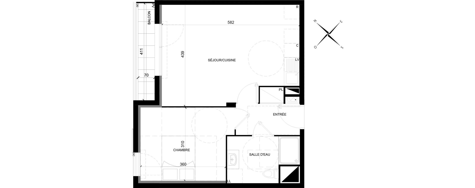 Appartement T2 de 42,42 m2 &agrave; Villiers-Sur-Marne Les ponceaux